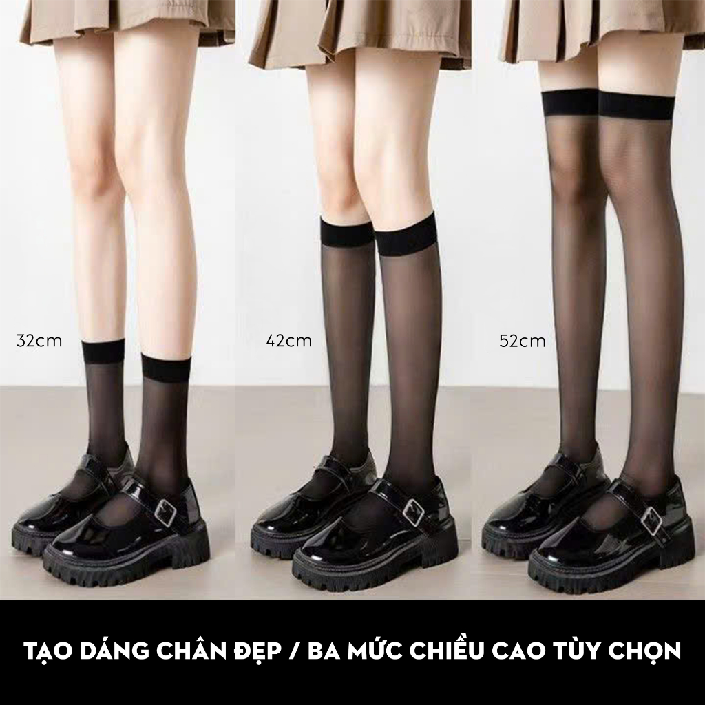 Tất vớ nữ dài qua gối siêu mỏng trong suốt, chất dai mềm mịn che khuyết điểm tôn dáng chân - Ekiu Shop