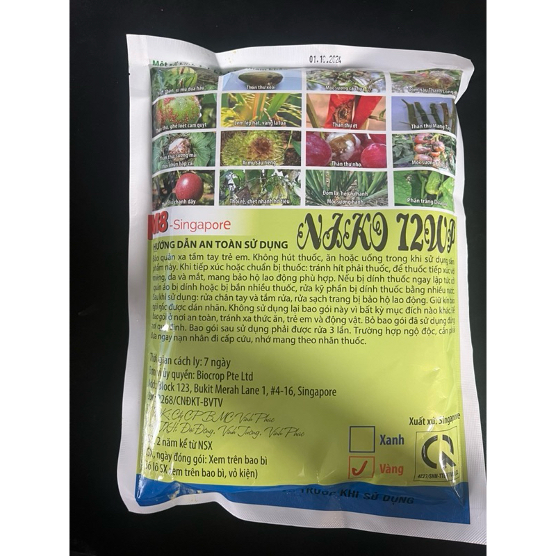 M8 Mancozeb Tri Vàng lá chín sớm gói 500g pha 1 Phuy 200lit nước