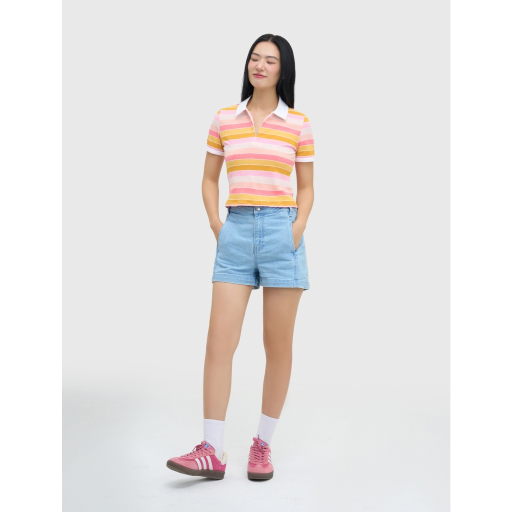 Quần short jean nữ CANIFA dáng basic ống vừa 6BS25S006