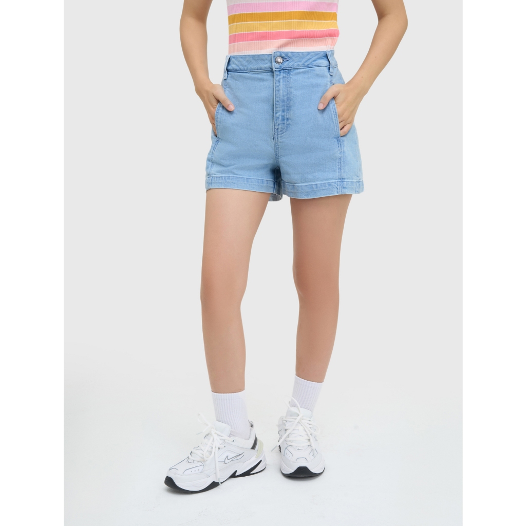 Quần short jean nữ CANIFA dáng basic ống vừa 6BS25S006