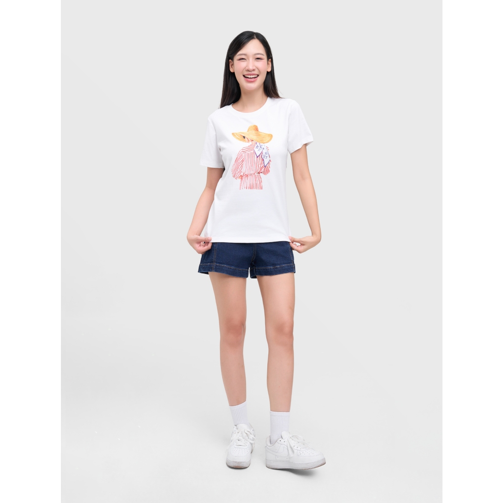 Quần short jean nữ CANIFA dáng basic ống vừa 6BS25S006