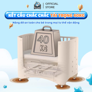 Nôi Cũi Nhựa Cho Bé Pakey Đa Năng 3 Chế Độ Tiện Lợi Chất Liệu Nhựa Nguyên Sinh Cao Cấp, Có Bánh Xe Di Chuyển Dễ Dàng