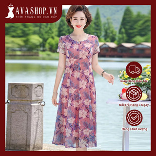(THANH LÝ LẺ SIZE) Đầm Voan Hoa Cho Mẹ Ngọt Ngào VH54