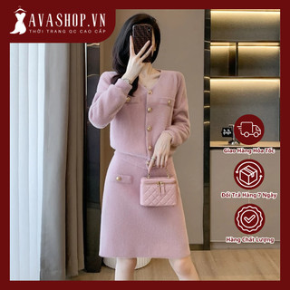 Set Đầm Len Dệt Kim Sang Chảnh Tôn Dáng Nữ  AL05