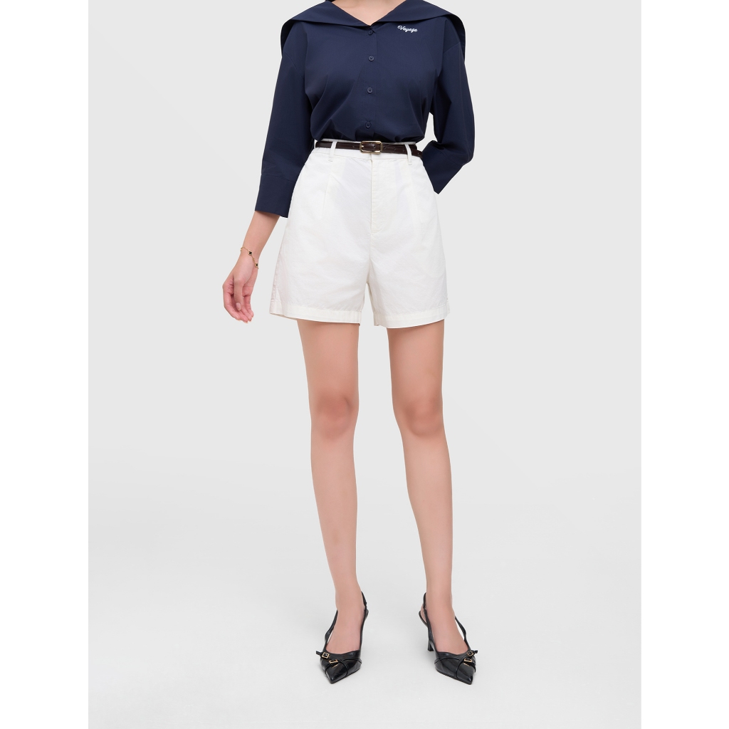 Quần short nữ CANIFA cạp cao ống rộng vừa 6BS25S011