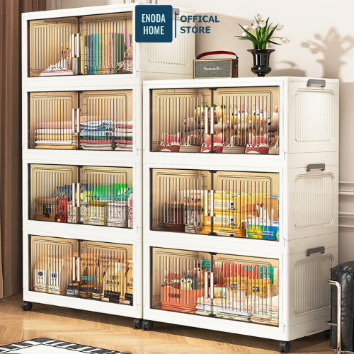 Tủ Nhựa Gấp Gọn Đa Năng ENODA HOME Có Bánh Xe 360 Độ, Tủ Nhựa Đựng Đồ Siêu Lớn TUN058