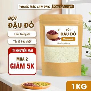 Bột đậu đỏ 1kg, rang thơm, nghiền mịn, nguyên chất, bột đắp mặt dưỡng trắng, dưỡng ẩm da
