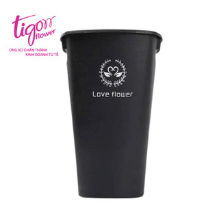 [XODENNHO] - Xô nhựa đen chữ nhỏ đựng hoa, lá, decor nhà cửa, cửa hàng size nhỏ (12.5x19.5x30.5cm)