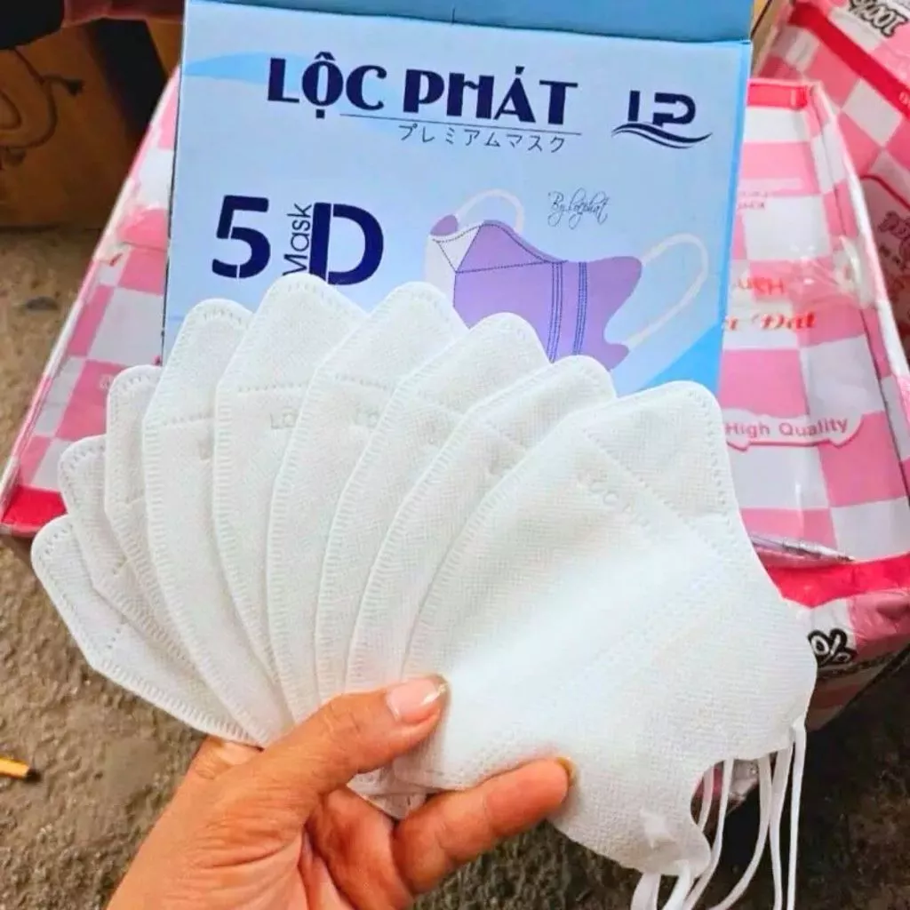 Thùng 100 Chiếc Khẩu Trang Lộc Phát 5D Cao Cấp Kháng Khuẩn, Bụi Mịn FACE MASK. STORE