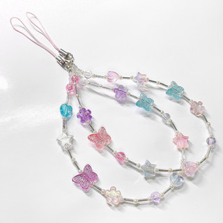 Dây Đeo Điện Thoại Mùa Hè - Móc Khoá Pastel Ánh Bạc Dễ Thương Đơn Giản Handmade by Carem