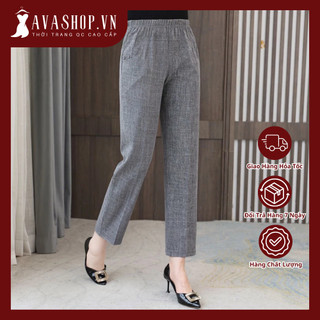Quần Lanh Cotton Cho Phụ Nữ Trung Niên AQ12 - Hàng Quảng Châu Cao Cấp