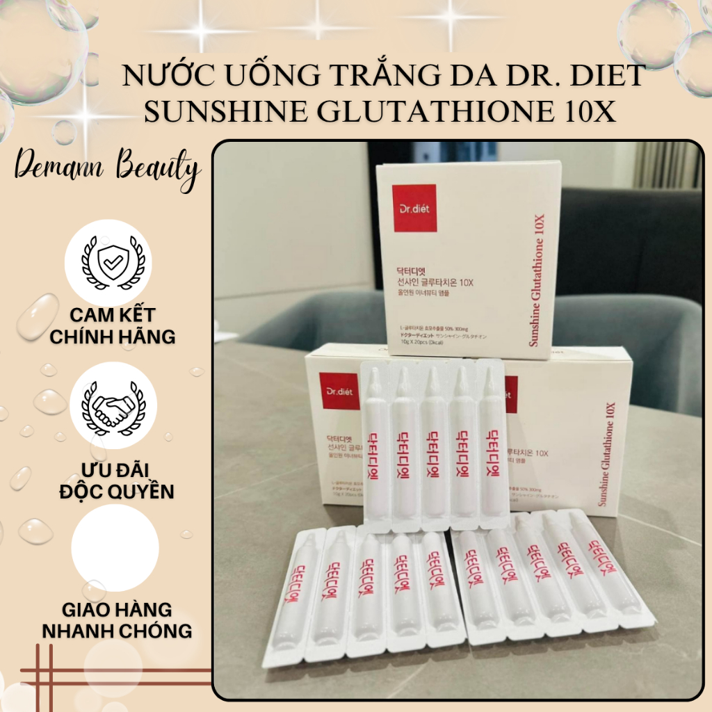 dr diet glutathione Nước uống trắng da Dr. Sunshine 10X hộp 20 ống ghk-cu drops Nasal Spray Size:20mL Does Not Contain_Shellfish