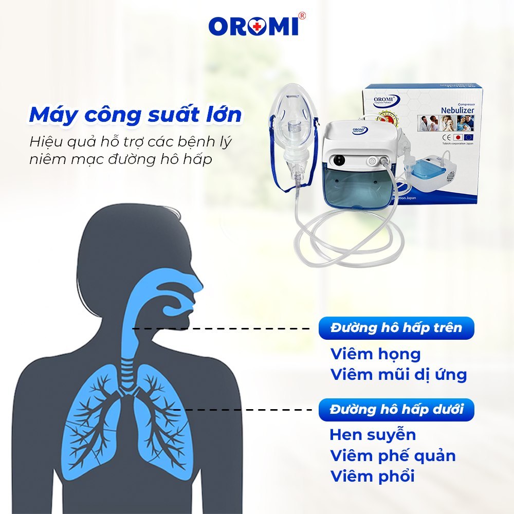 Máy xông khí dung OROMI TL-100-BG - Bộ khí dung dành cho trẻ em và gia đình