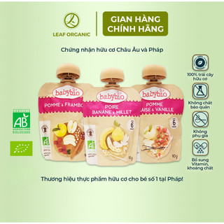 Trái cây nghiền hữu cơ cho bé Babybio 90g (từ 6 tháng tuổi)
