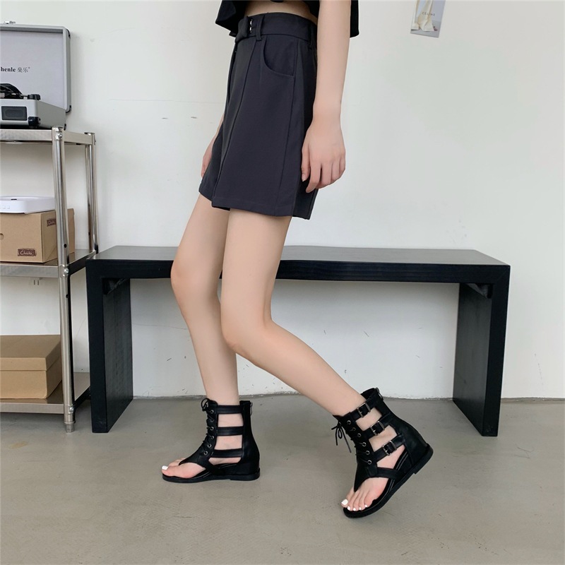 [Chính hãng] Giày boot chiến binh CAILUOYA xỏ ngón đế độn 4.5cm basic sang trọng, giày boot nữ LAL18