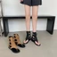 Giày boot chiến binh CAILUOYA xỏ ngón đế độn 4.5cm basic sang trọng, giày boot nữ LAL18
