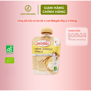 Thực phẩm bổ sung váng sữa hữu cơ cho bé vị vani và cacao Babybio 85g cho bé từ 6 tháng