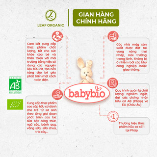 Thực phẩm bổ sung váng sữa hữu cơ cho bé vị vani và cacao Babybio 85g cho bé từ 6 tháng