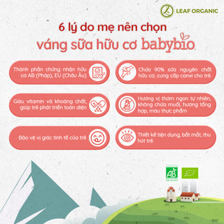 Thực phẩm bổ sung váng sữa hữu cơ cho bé vị vani và cacao Babybio 85g cho bé từ 6 tháng