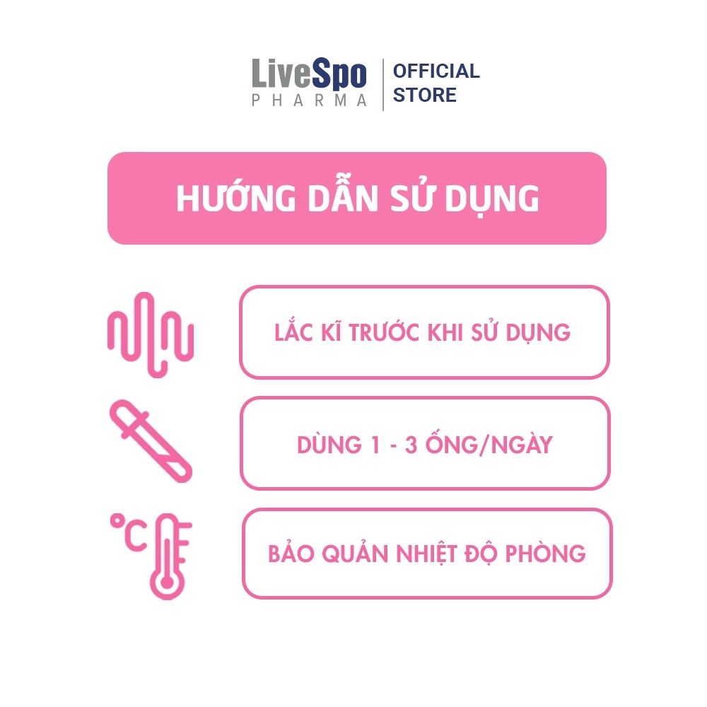Combo 3 hộp Men vi sinh chứa Bào tử lợi khuẩn LiveSpo Pregmom cho bé Táo bón, Biếng ăn (20 ống)