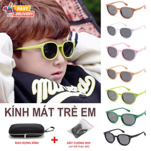 Kính râm trẻ em gọng dẻo Boca cao cấp với mắt kinh phân cực chống UVA UVB