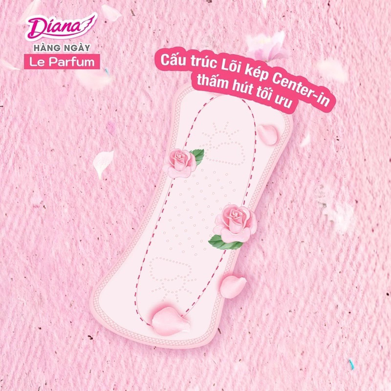 [MỚI RA MẮT] Băng vệ sinh Diana hằng ngày Le Parfum hương mộc hồng Anh Quốc quyến rũ 40 miếng