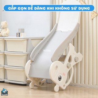 Cầu Trượt Cho Bé Hình Hươu, Cầu Trượt Cho Bé Kèm Đồ Chơi Bóng Rổ Cho Bé Rèn Luyện Thể Chất KS04