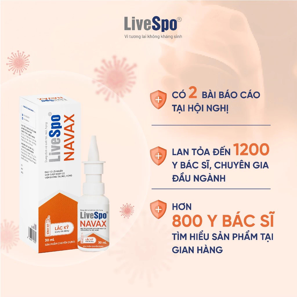 Bình xịt sẵn LiveSpo Navax Chuyên dụng - Giảm nguy cơ viêm tai mũi họng - Hộp nhựa 20ml