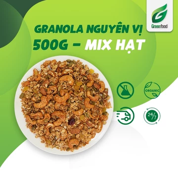 Granola ngũ cốc siêu hạt GreenFood - ngũ cốc Granola không đường dinh dưỡng tiện lợi