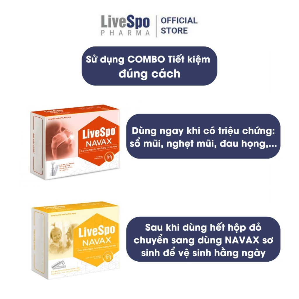 Combo 1 LiveSpo Navax chuyên dụng và 2 LiveSpo Navax sơ sinh + Tặng 1 Navax sơ sinh [Mua 3 tặng 1]