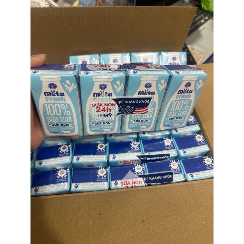 {Hot} Sữa non Meta Fresh 24h_100% Sữa tươi ít đường - Giàu lợi khuẩn - dành cho cả gia đình