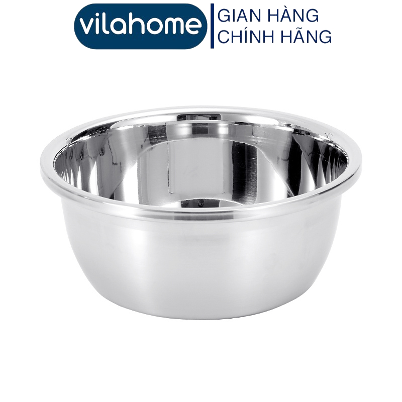 Thau Inox 32cm Vilahome, Chậu Sâu Lòng Viền Bo Tròn Dùng Trộn Bột, Đựng ...
