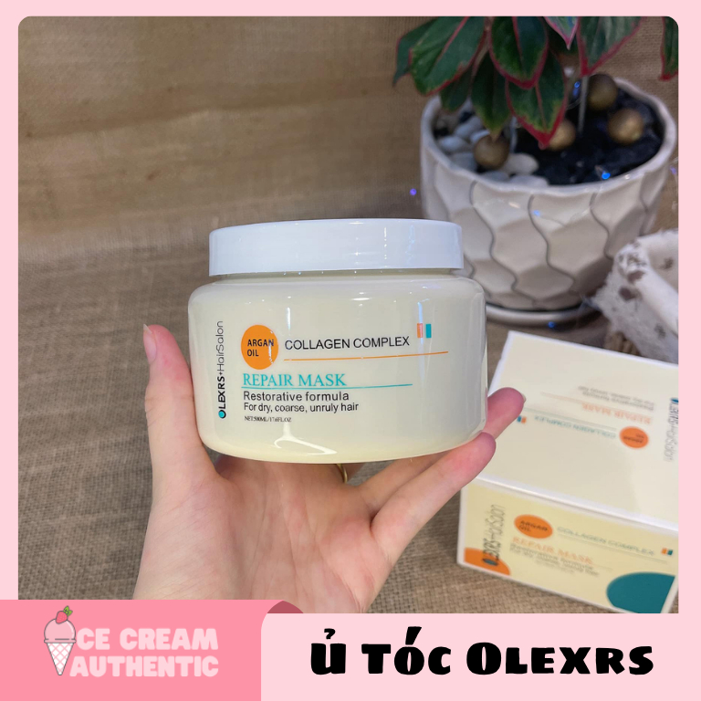 [hỏa tốc HCM] Kem Ủ Tóc Olexrs Hair Salon Argan Oil Collagen Complex Repair Mask 500ml chính hãng
