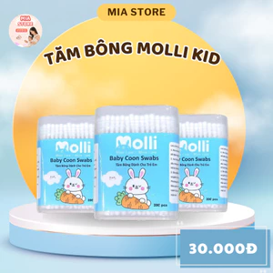 Tăm bông trẻ em Molli kháng khuẩn vệ sinh tai, mũi cho bé yêu