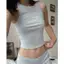 2Soonsumff Set 2 món áo ba lỗ cổ tròn không tay mix quần short ngắn thun cotton co giãn ôm body mùa hè cho nữ