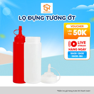 Lọ đựng tương ớt, tương cà, nước sốt nhựa Việt Nhật 200ml, 300ml, 500ml Cam Homeware