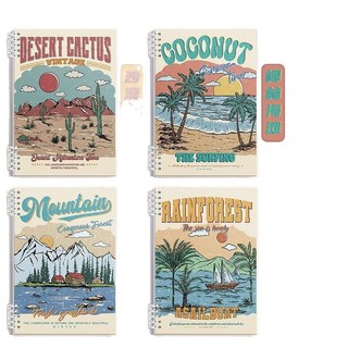 Sổ vở còng bìa lót hoạ tiết phong cảnh Vintage + Ruột Giấy BONZAI