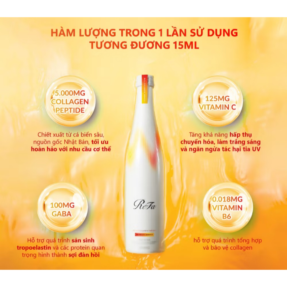 ReFa Collagen Enrich+ 480ml - Bổ sung collagen và Vitamin C, công nghệ ...
