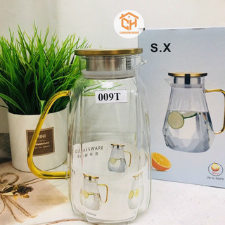 Bình Thủy Tinh Pha Lê Bohemia Cao Cấp Chịu Nhiệt – Sang Trọng Tinh Tế, Dung Tích 1.1L - 1.8L | Cam Homeware