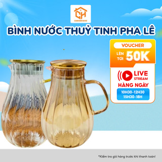 Bình Thủy Tinh Pha Lê Bohemia Cao Cấp Chịu Nhiệt – Sang Trọng Tinh Tế, Dung Tích 1.1L - 1.8L | Cam Homeware