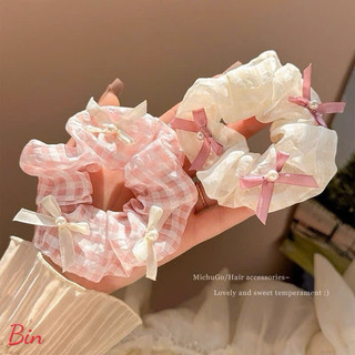 Dây buộc tóc nơ, màu trắng và hồng nàng thơ xinh xỉu 🌸🌸🌸