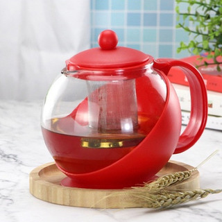 Ấm Pha Trà Thủy Tinh A112 Có Lõi Lọc 1250ml, Bình Pha Trà Thủy Tinh Có Lưới Lọc Inox, Bình Ủ Trà Cam Homeware