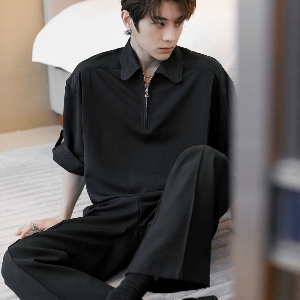Áo Polo nam cao cấp PHỐI JEANS sợi vải Cotton Lạnh, RegularFit, tinh tế - SHINGHAI