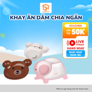 Khay Ăn Dặm Chia Ngăn, Bát Bột Ăn Dặm Hình Thú Dễ Thương Cho Bé Cam Homeware