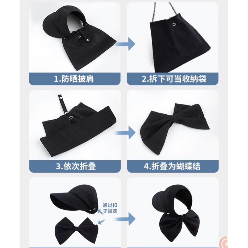 MŨ NỬA ĐẦU CHỐNG NẮNG KÈM TÚI GẤP GỌN TRANG