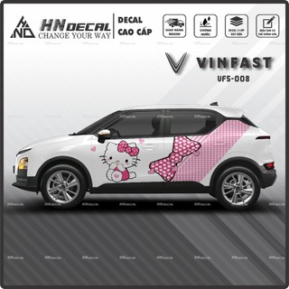Tem dán xe VF5 - Decal dán xe VF5 MẪU TEM HELLO KITTY CÁ TÍNH . 1 bộ dán 2 bên ( mẫu VF5-008 )