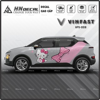 Tem dán xe VF5 - Decal dán xe VF5 MẪU TEM HELLO KITTY CÁ TÍNH . 1 bộ dán 2 bên ( mẫu VF5-008 )