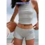 2Soonsumff Set 2 món áo ba lỗ cổ tròn không tay mix quần short ngắn thun cotton co giãn ôm body mùa hè cho nữ