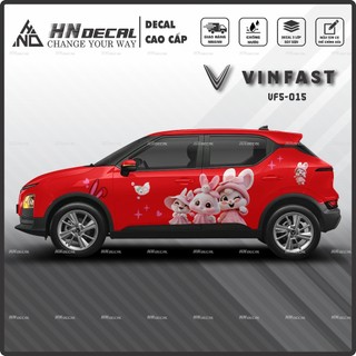 Tem dán xe VF5 - Decal dán xe VF5 MẪU TEM THỂ THAO CÁ TÍNH . 1 bộ dán 2 bên ( mẫu VF5-015 )