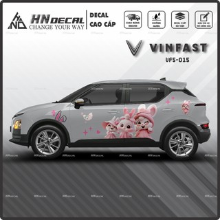Tem dán xe VF5 - Decal dán xe VF5 MẪU TEM THỂ THAO CÁ TÍNH . 1 bộ dán 2 bên ( mẫu VF5-015 )
